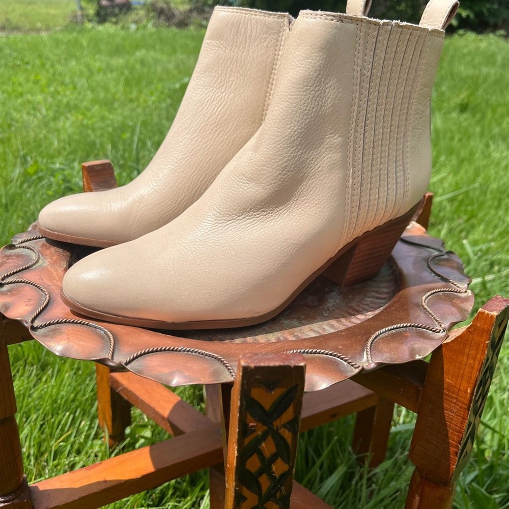 Frye White Ankle Boots